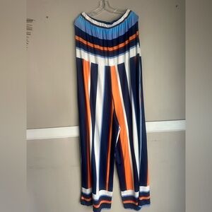 Striped Multicolor Women's Off Shoulder Jumpsuit Size XL